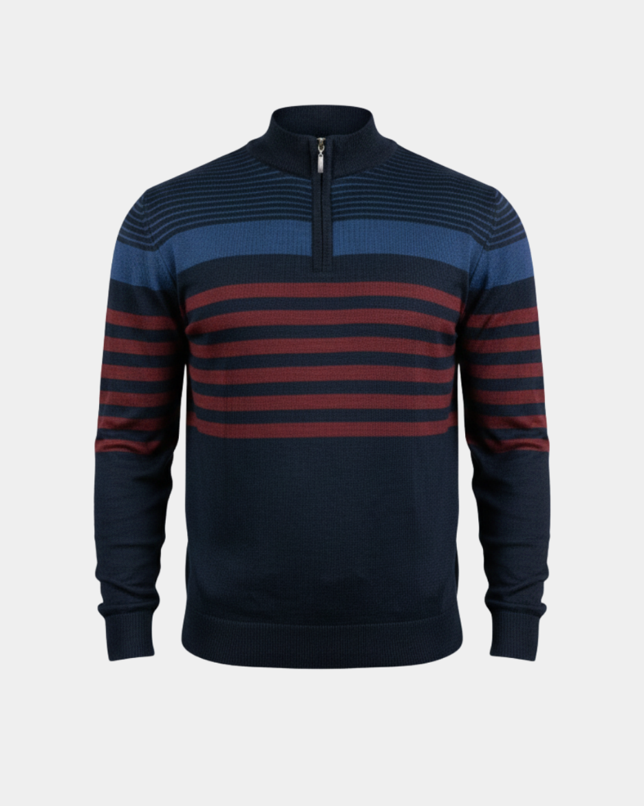 Slika Pamucni dzemper - Navy Bordeaux ZIP