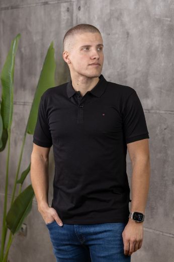 Slika Majica sa kragnom - BLACK