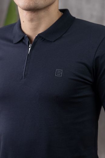 Slika Majica ZIP sa kragnom - DEEP NAVY