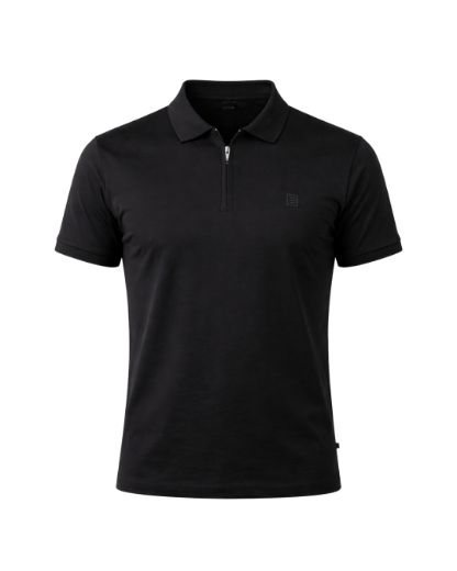Slika Majica ZIP sa kragnom - BLACK
